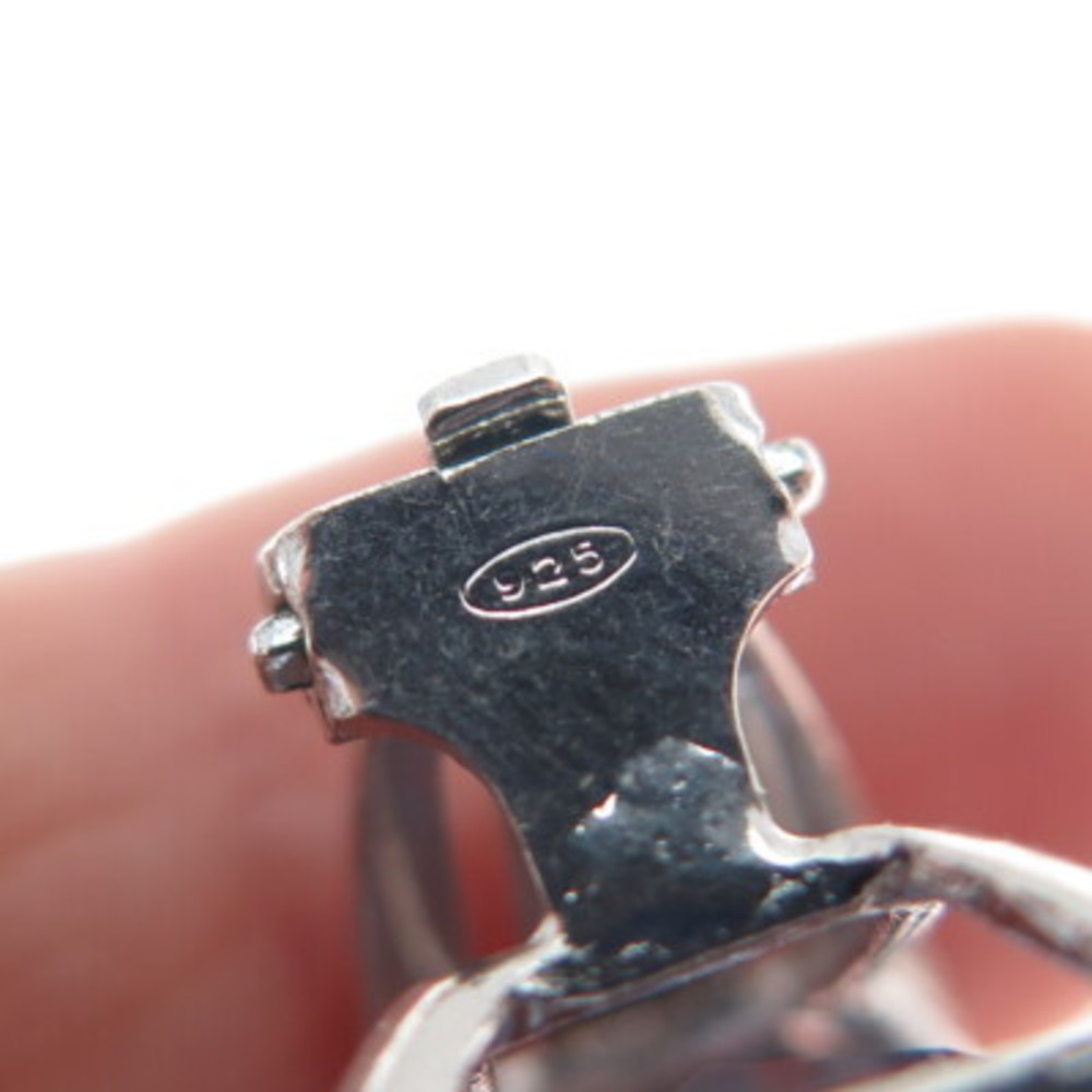 925 Sterling Silver Vintage Italy Emerald-Cut Nano Blue Topaz Clip On Earrings - Picture 7 of 8